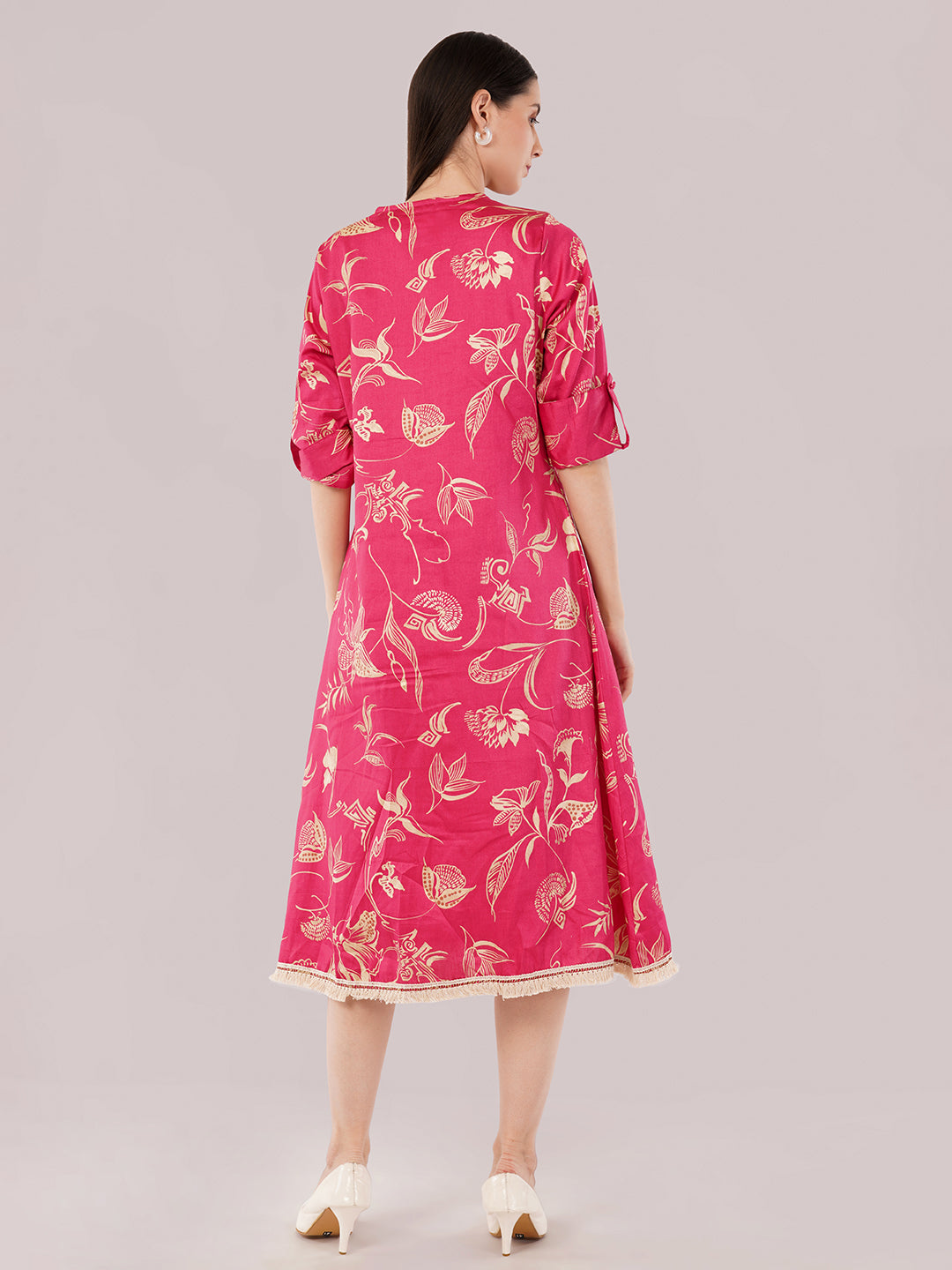 Pink midi dress