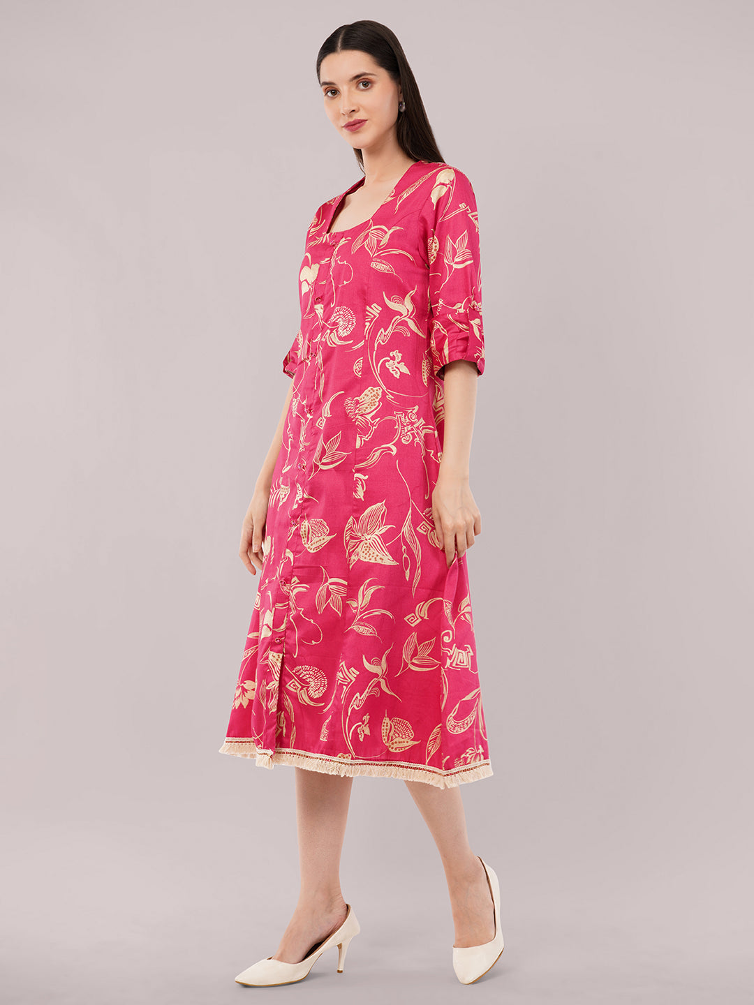 Pink midi dress