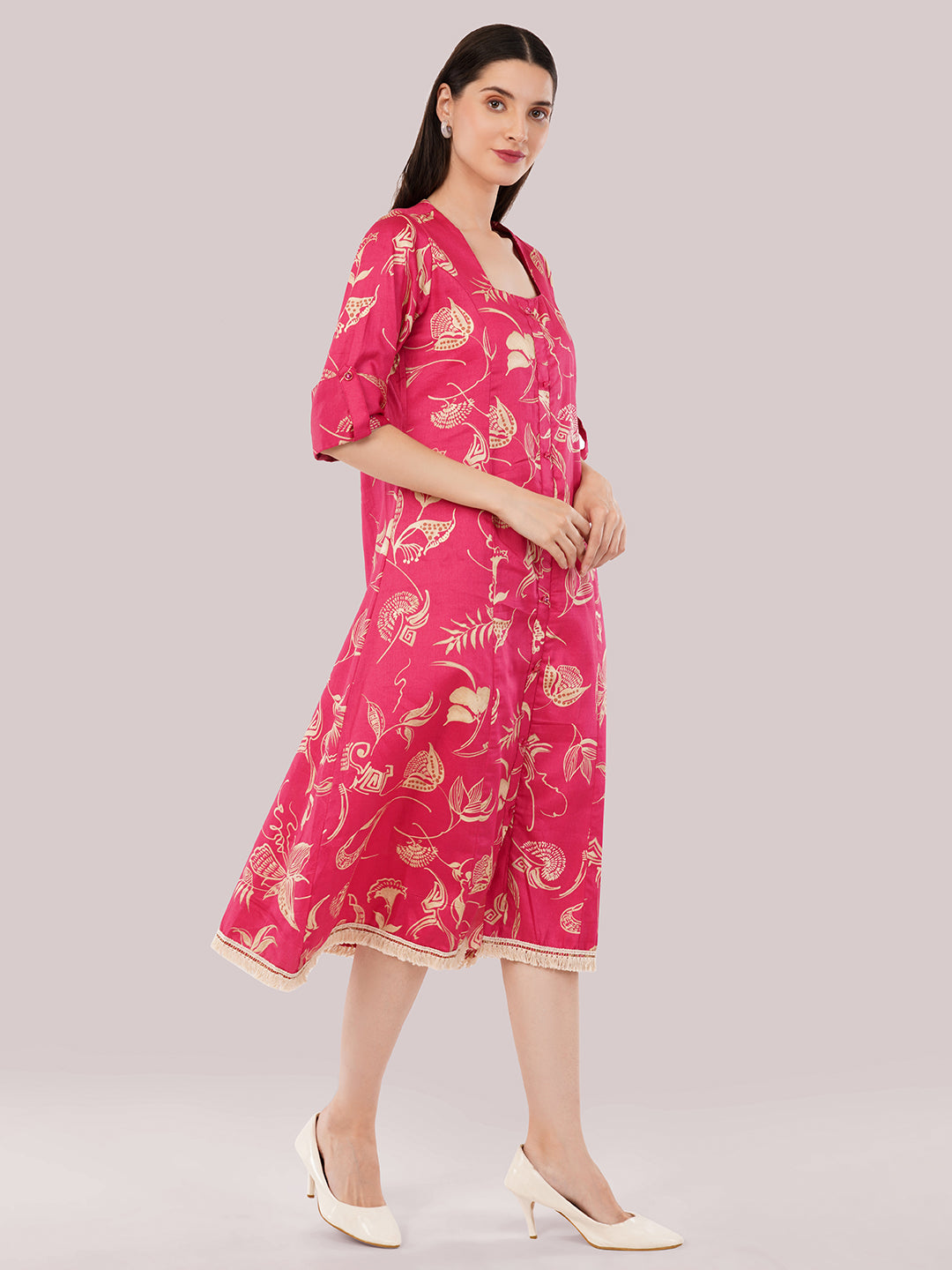 Pink midi dress