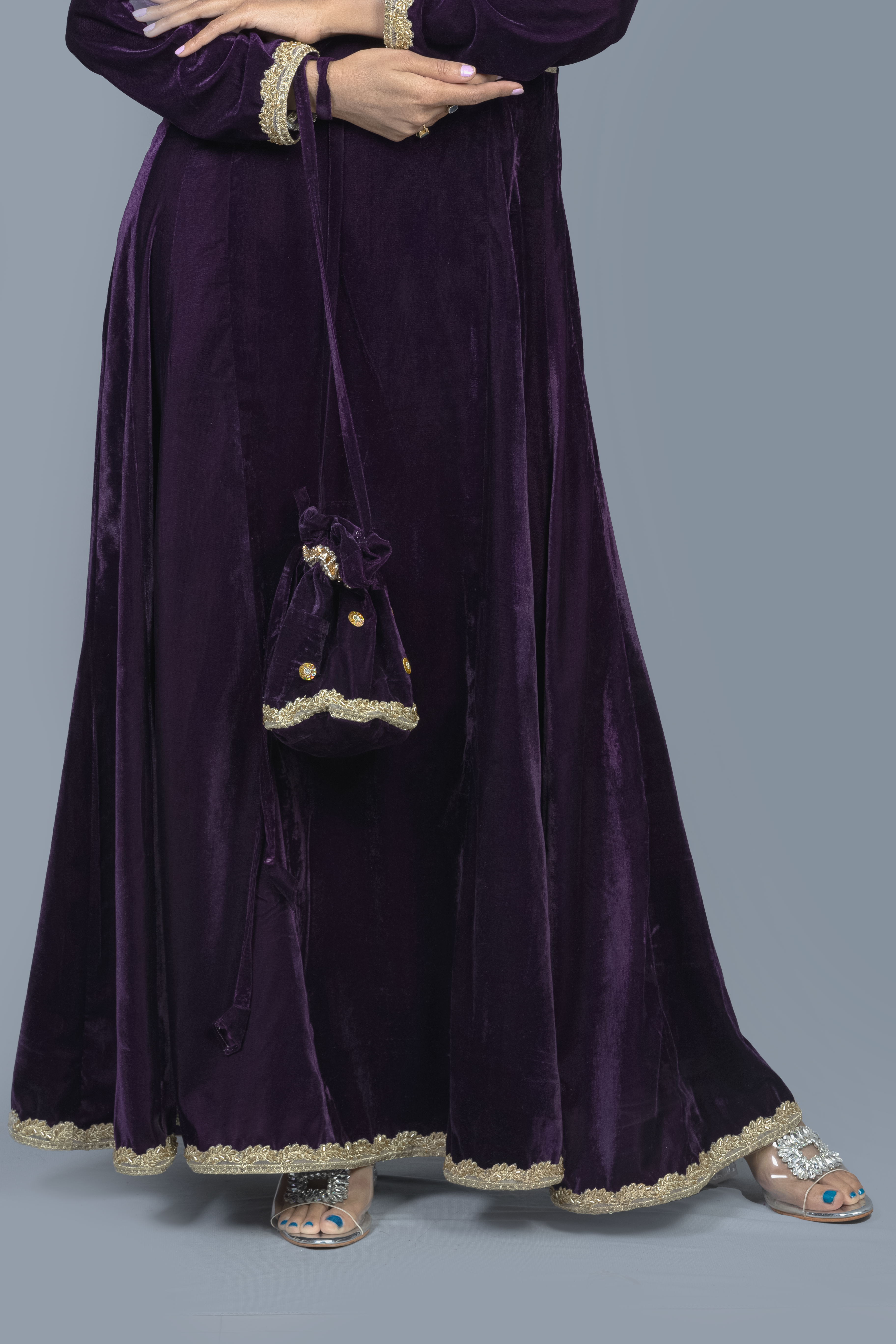 Anarkali velvet Kurti set