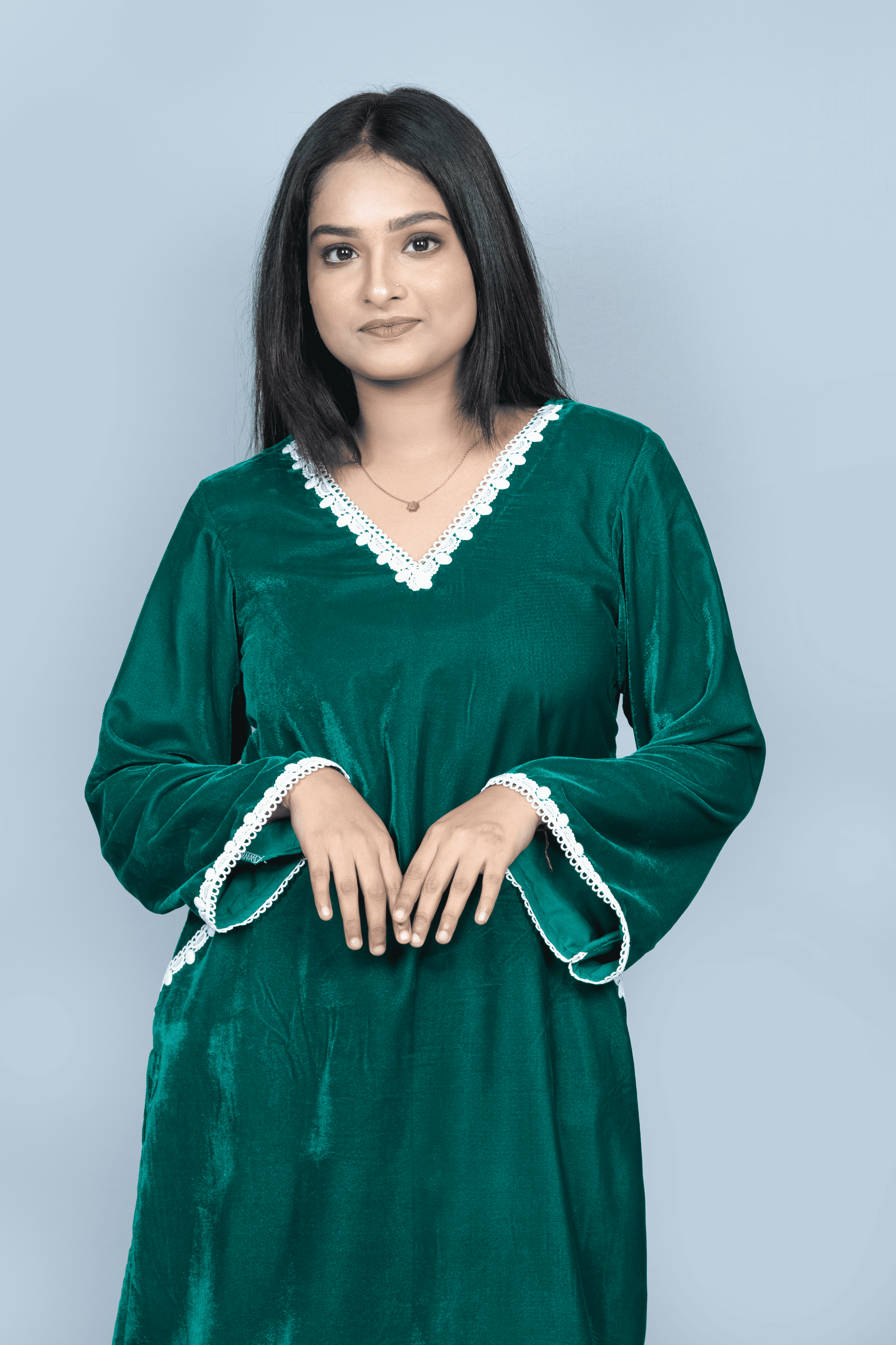 Teal Green Velvet Co ord set