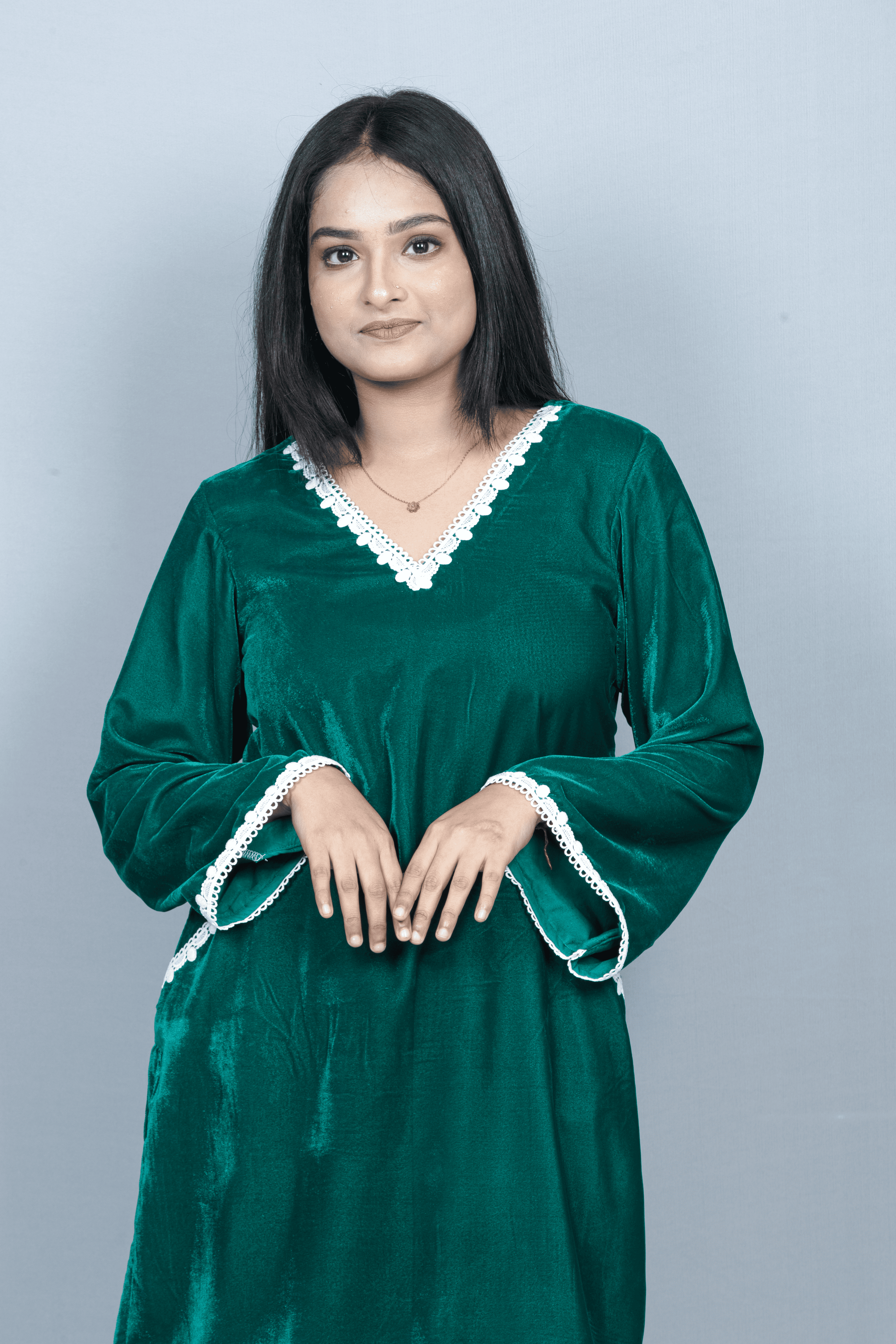 Teal Green Velvet Co ord set