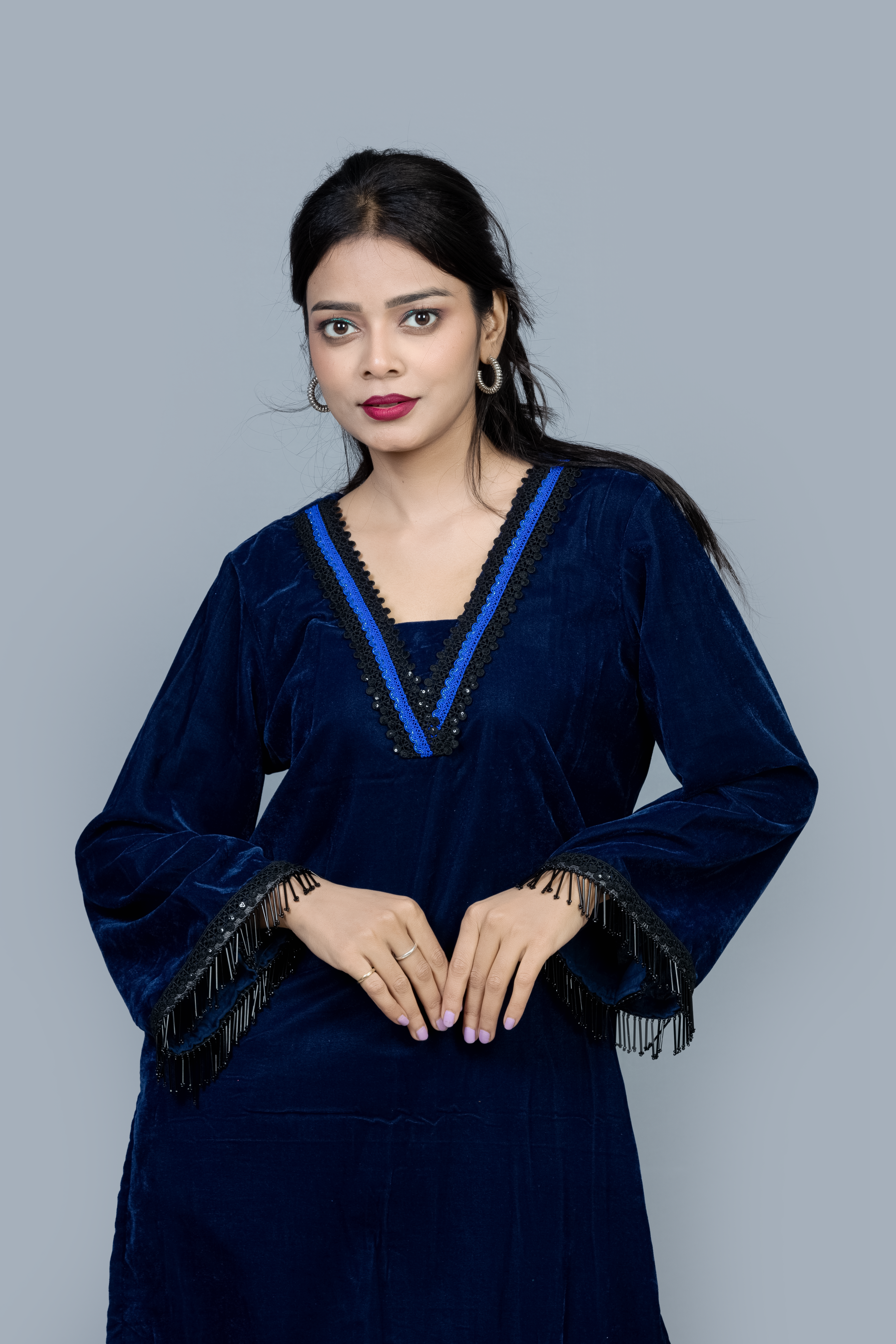 Dark royal blue Velvet Co ord set