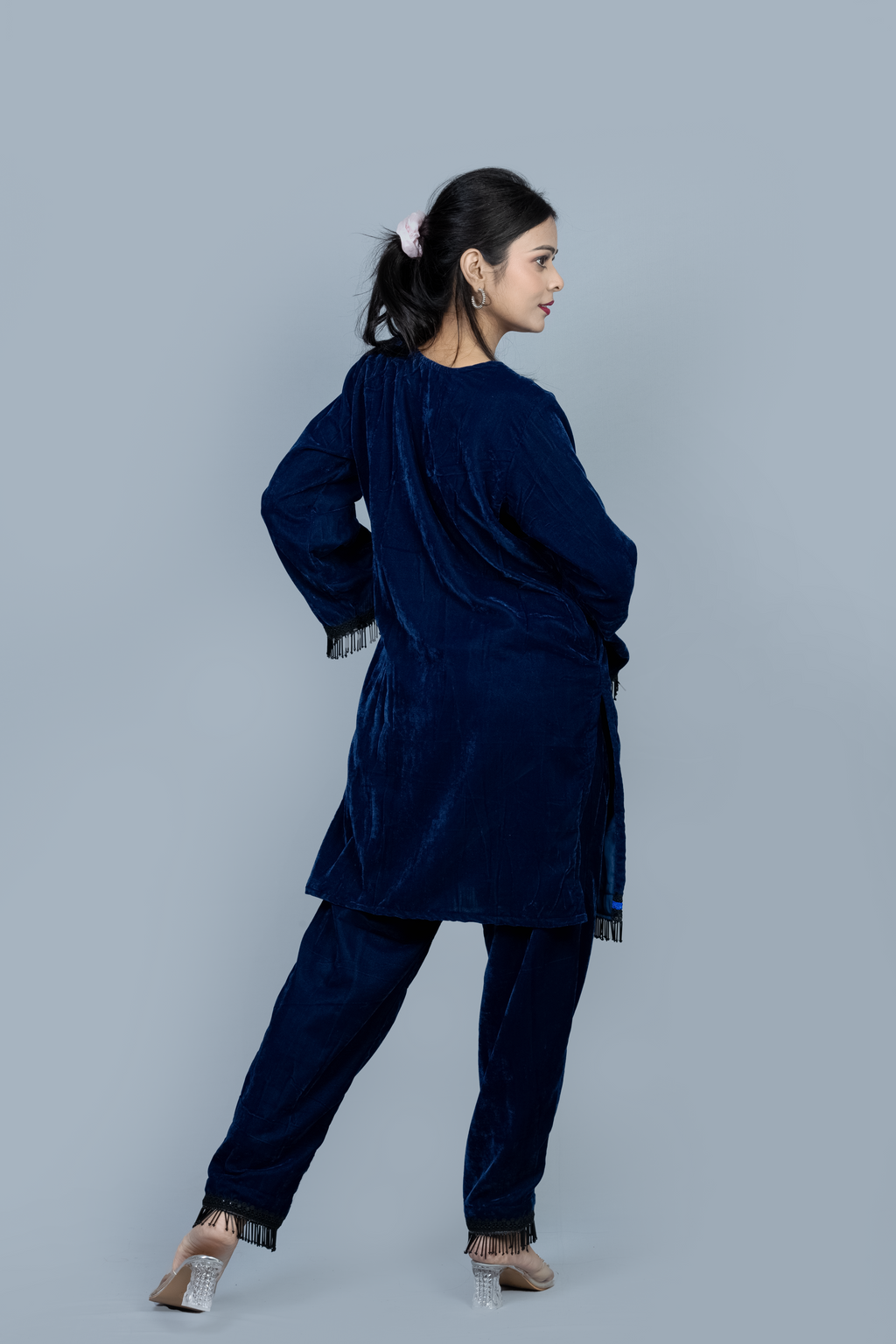 Dark royal blue Velvet Co ord set