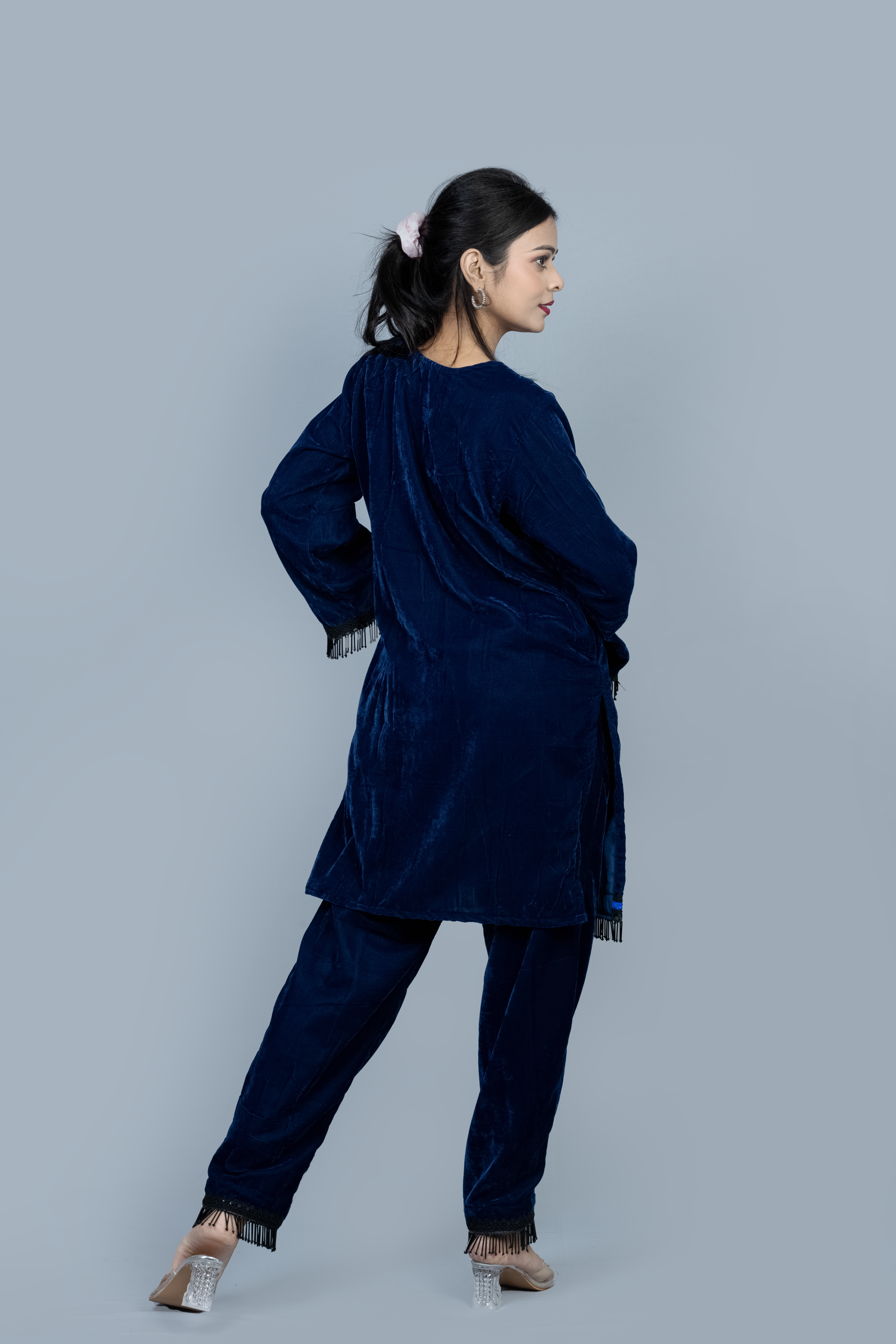 Dark royal blue Velvet Co ord set